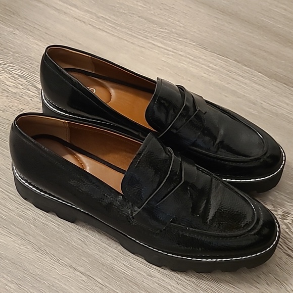 🖤 Franco Sarto Bazel Platform Lug Sole‎ Loafers Size 13 Euc - Picture 6 of 14